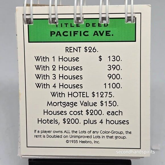 Hand-Assembled Monopoly-Themed Mini Journal - Pacific Ave - Picture 1 of 1